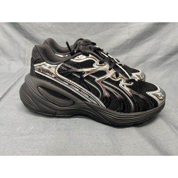 Puma Boys Inverse Dimension Jr Sneakers Mesh Black And Silver Size 6 NEW NO BOX! - Picture 9 of 11